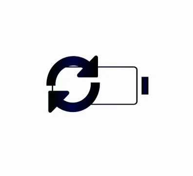 Battery icon vector isolated. Ecosystem - processing material. Empty battery Stock Illustration