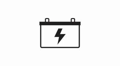 Battery Icon. Vector isolated flat editable black and white illustration Stock Illustration