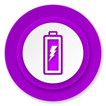 Battery icon, volet button, power sign. Stock Illustration