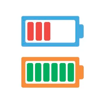 Battery Icon on white background. Vector illustration in trendy flat style. ESP Stock Illustration