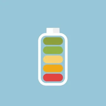 Battery Icons, flat design, vector EPS10. Stock Illustration