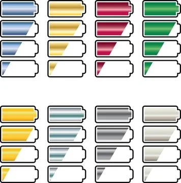 Battery icons Stock Illustration