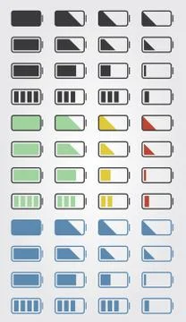 Battery icons Stock Illustration