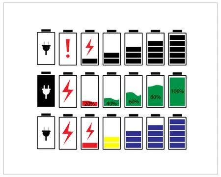 Battery icons Stock Illustration