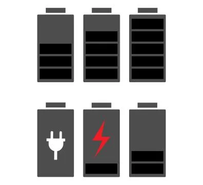 Battery icons set. Stock Illustration