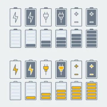 Battery icons set Stock Illustration