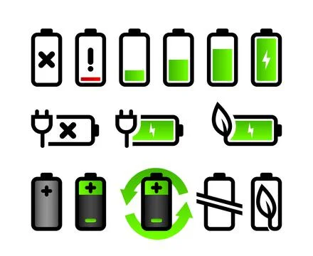 Battery icons vector Stock Illustration