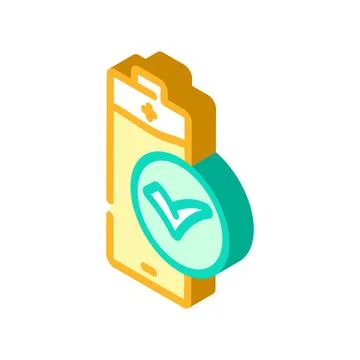 Battery included isometric icon vector illustration Stock Illustration