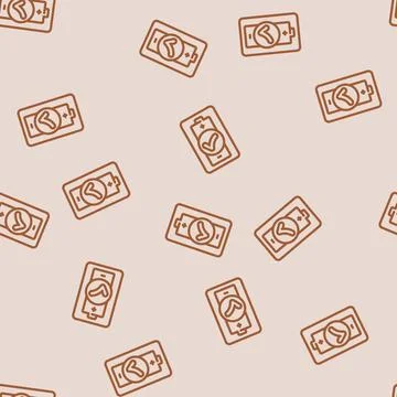 Battery included line vector seamless pattern Illustrazione stock
