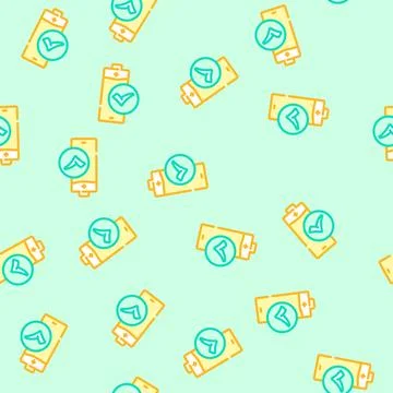 Battery included vector seamless pattern Stockillustratie