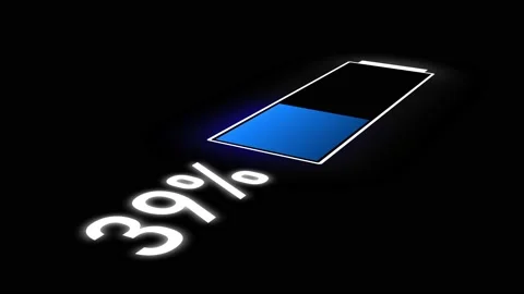 Battery indicator display for a gadget. Charging with electricity at the station Stock Footage 165607913