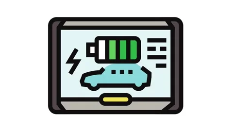Battery indicator electric color icon animation Stock Footage 326105653