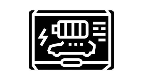 Battery indicator electric glyph icon animation Stock Footage 326152430