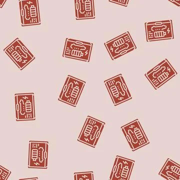 Battery indicator electric glyph seamless pattern Stock Illustration