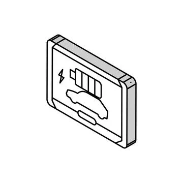 Battery indicator electric isometric icon vector illustration Stock Illustration