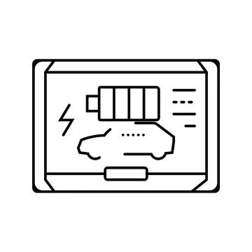 Battery indicator electric line icon vector illustration Stock Illustration