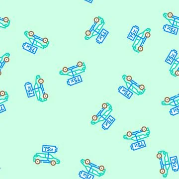 Battery indicator electric vector seamless pattern Stock Illustration