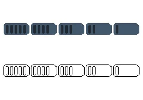 Battery indicator illustration icon set Stock Illustration