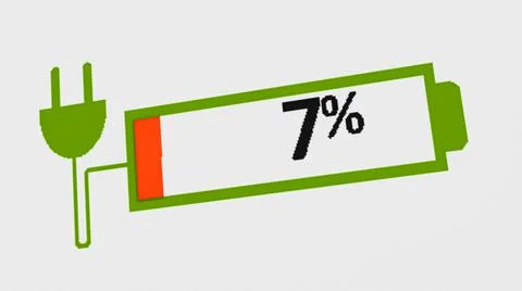 Battery indicator showing an empty battery charge level Stock Illustration