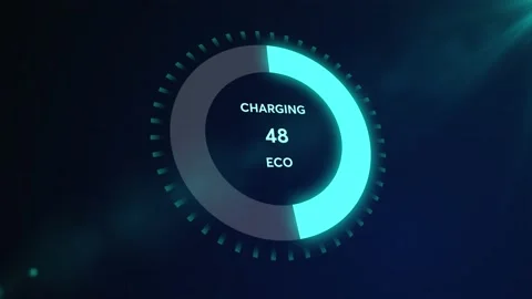The battery indicator shows the increasing value of the battery charge. Stock Footage 189826636