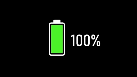 Battery indicator video from 0 to 100 with alpha channel Stock Footage 259215003