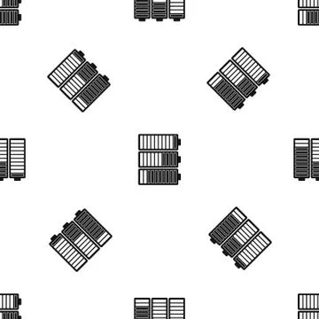 Battery indicators pattern seamless black Stock Illustration