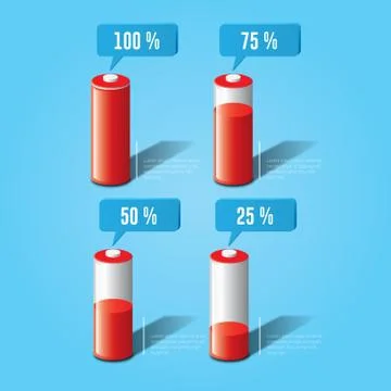 Battery infographic Illustrazione stock