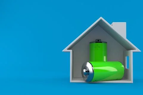 Battery inside house cross section Stock Illustration