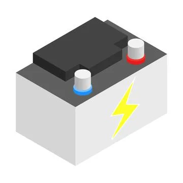 Battery isometric 3d icon Stock Illustration