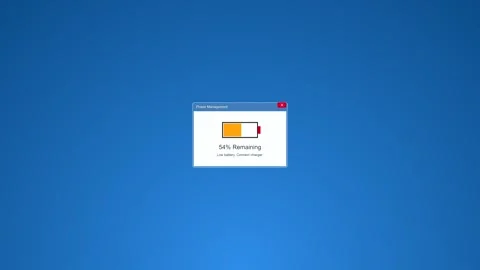Battery level decreasing graphic on blue screen Stock-Footage 346837863