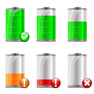 Battery level icons Stock Illustration
