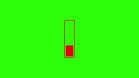 Battery level indicator charging process animation on green background for .. Stock Footage 329145191