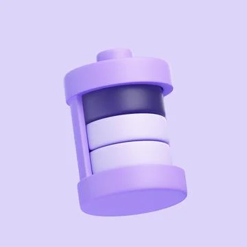 A battery level indicator with a gradient from white to deep purple Ilustração Stock