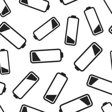 Battery level indicator seamless pattern background. Business flat vector ill Illustrazione stock