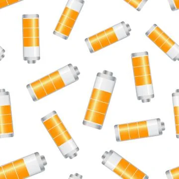 Battery level indicator seamless pattern background. Business flat vector ill イラスト素材