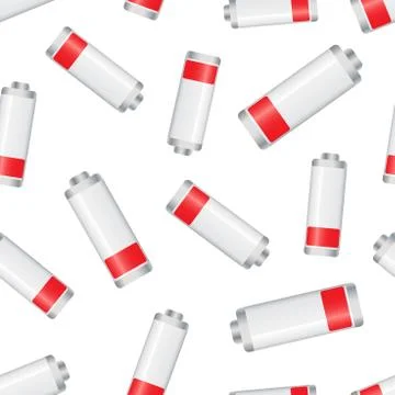 Battery level indicator seamless pattern background. Business flat vector ill Stock Illustration