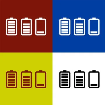 Battery level power flat icon vector illustration symbol Isolated template. Stock Illustration