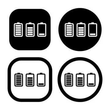 Battery level power flat icon vector illustration symbol Isolated template. Illustrazione stock