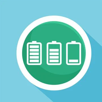 Battery level power flat icon vector illustration symbol Isolated template. Illustrazione stock