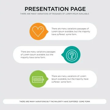 Battery level, Question mark, Heart presentation Stock Illustration