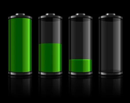 Battery levels set Stock Illustration