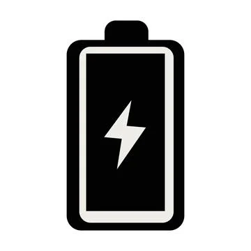 Battery with lightning bolt icon electric power accumulator energy charge i.. Stock Illustration