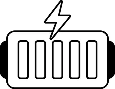 Battery with a lightning bolt on it Stock Illustration