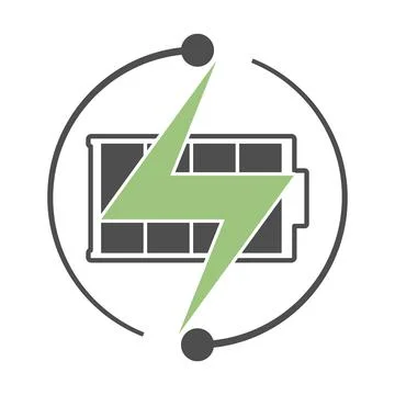 Battery with lightning bolt sign Illustrazione stock