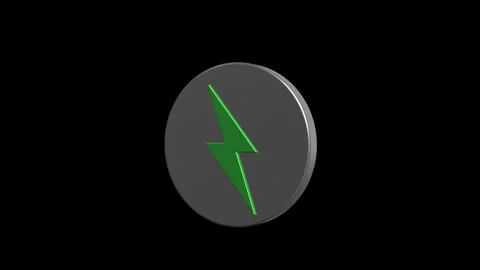 Battery lightning  icon, 3D animation video. 库存影片 334877641