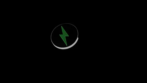 Battery lightning  icon, 3D animation video. Stock Footage 335381044