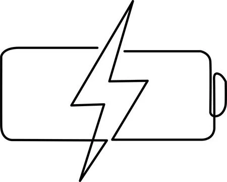 Battery with lightning symbol Vector Stock Illustration