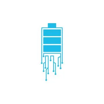 Battery with line connect tech logo design vector graphic symbol icon sign .. Stock Illustration