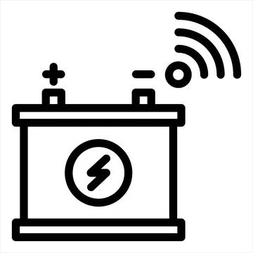 Battery line icon vector illustration isolated on white background Stock Illustration