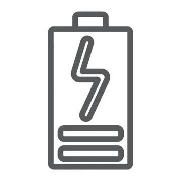 Battery load line icon, electric and power, energy charge sign, vector graphics Stock Illustration